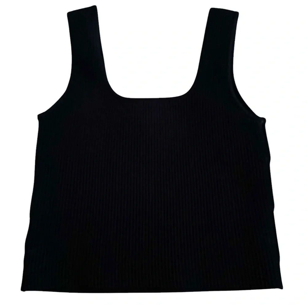 Black Ribbed Tank Top - Picture 4 of 4